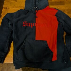 Supreme Black and Red Hoodie